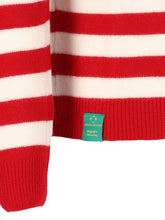 Carica l'immagine nel visualizzatore di Gallery, Maglione in 100% lana merino a righe rosse e bianche

