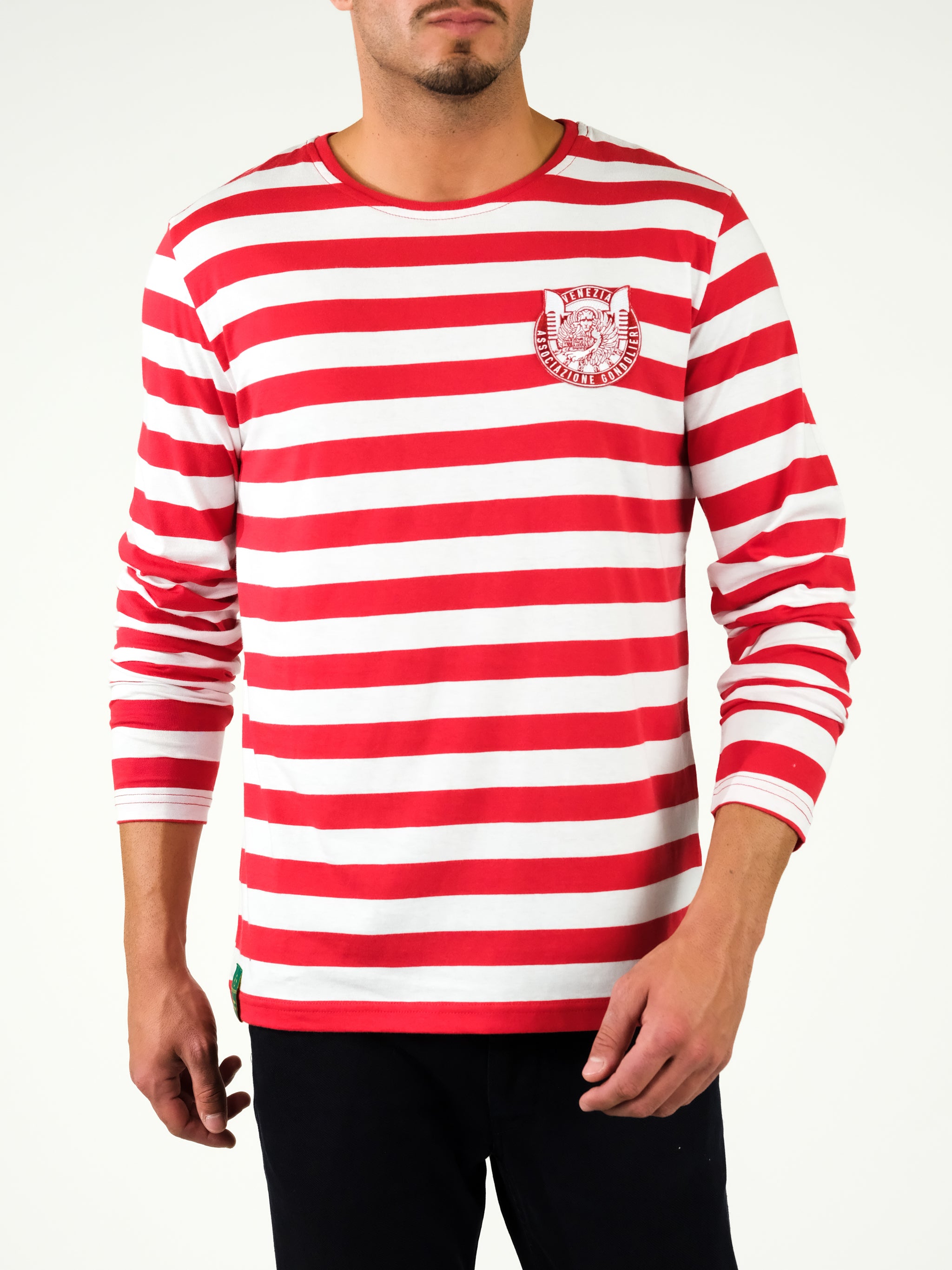 Maglietta a maniche lunghe, tinta unita, alla moda, casual, a maniche lunghe, irregolare con scollo rotondo, per donna e donna, catena blu, Colore: rosso, S Maglietta a maniche lunghe, tinta unita, alla moda, casual, a maniche lunghe, irregolare con scollo rotondo, per donna e donna, catena blu, Colore: rosso, S