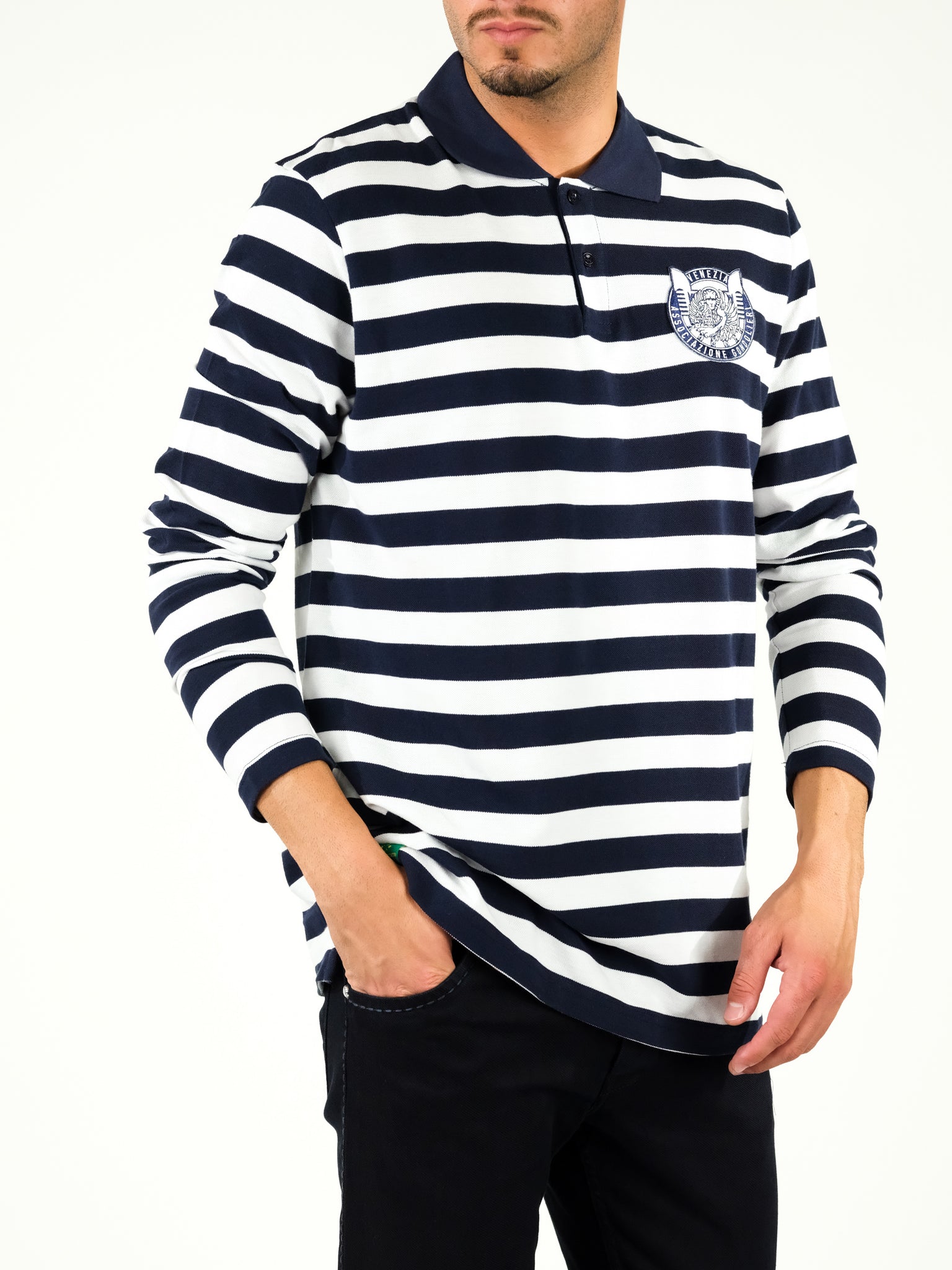 Striped pique polo shirt – Emilio Ceccato - Main Image