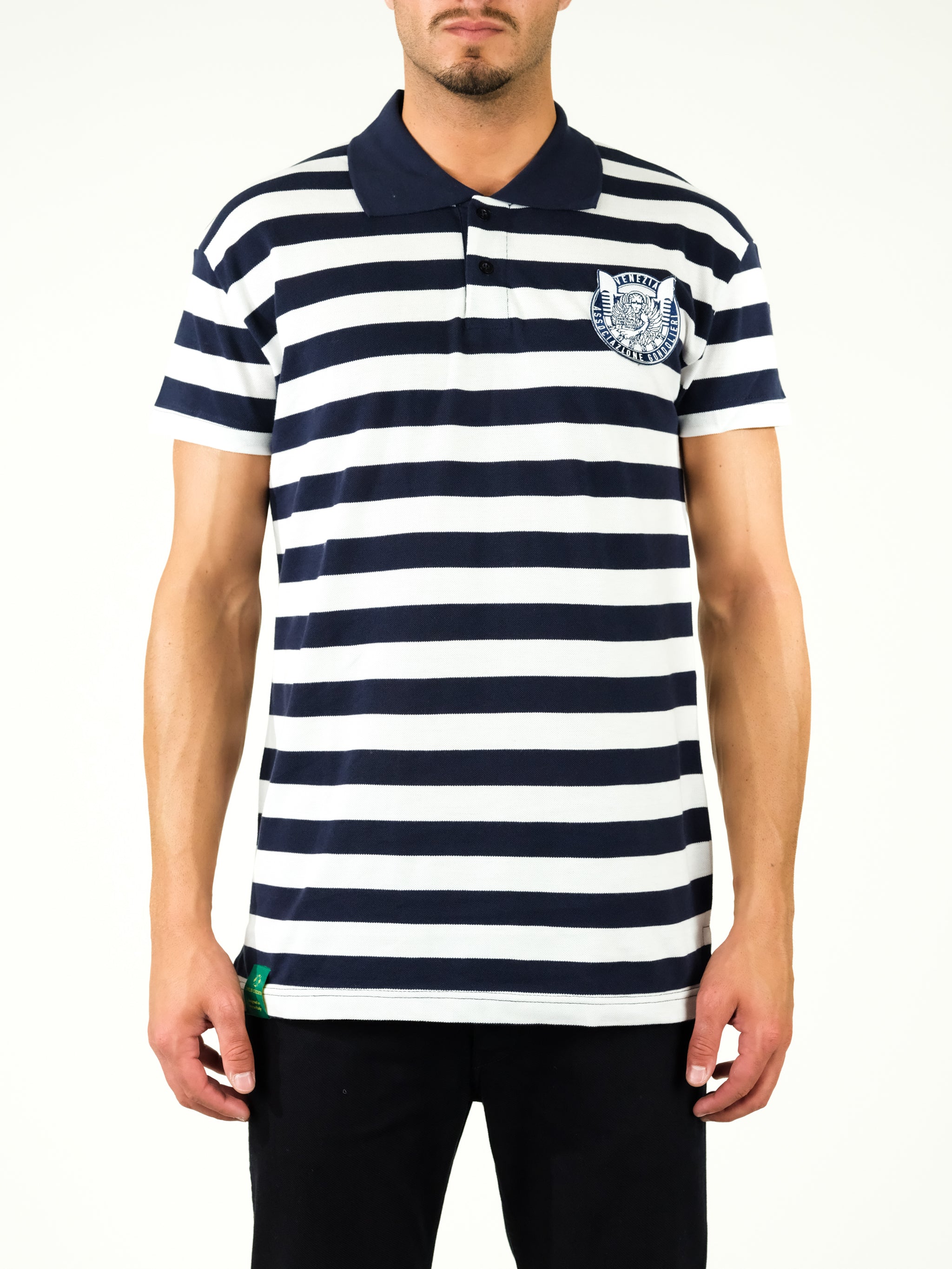 Blue and white gondolier polo shirt – Emilio Ceccato